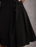 new collection Fustă Neagră Croi petrecut Mini Stil cargo Cu curele Eire