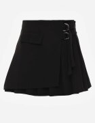 new collection Fustă Neagră Croi petrecut Mini Stil cargo Cu curele Eire