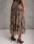 new collection Fustă neregulată cu imprimeu leopard din șifon de vâscoză Ceritellia Bej