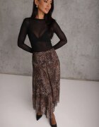 new collection Fustă neregulată cu imprimeu leopard din șifon de vâscoză Ceritellia Maro