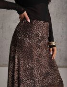 new collection Fustă neregulată cu imprimeu leopard din șifon de vâscoză Ceritellia Maro