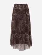 new collection Fustă neregulată cu imprimeu leopard din șifon de vâscoză Ceritellia Maro