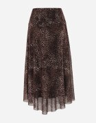 new collection Fustă neregulată cu imprimeu leopard din șifon de vâscoză Ceritellia Maro