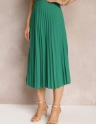 new collection Fustă Plisată Verde închis cu elastic în talie și cu inimioare Pearlis