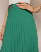 new collection Fustă Plisată Verde închis cu elastic în talie și cu inimioare Pearlis