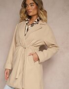 new collection Halat Bej cu cordon și încrețitură decorativă în talie Pittia