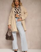 new collection Halat Bej cu cordon și încrețitură decorativă în talie Pittia