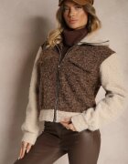 new collection Jachetă Maro De tranziție Boucle cu guler înalt și imitație de buzunare Lilarra