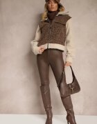 new collection Jachetă Maro De tranziție Boucle cu guler înalt și imitație de buzunare Lilarra