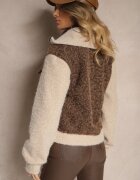 new collection Jachetă Maro De tranziție Boucle cu guler înalt și imitație de buzunare Lilarra