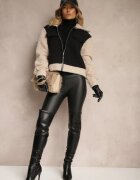new collection Jachetă Neagră de tranziție Boucle cu guler înalt și imitație de buzunare Lilarra