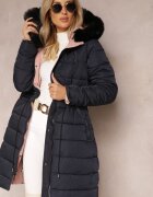new collection Jachetă roz Reversibilă cu elastic și glugă cu blană Divya