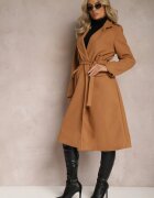 new collection Palton Cintrat Bej închis cu centură care se leagă Seraphique