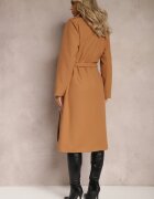 new collection Palton Cintrat Bej închis cu centură care se leagă Seraphique