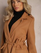 new collection Palton Cintrat Bej închis cu centură care se leagă Seraphique