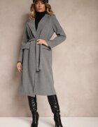 new collection Palton Gri închis Cambrat cu cordon Seraphique