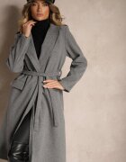 new collection Palton Gri închis Cambrat cu cordon Seraphique
