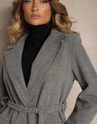 new collection Palton Gri închis Cambrat cu cordon Seraphique