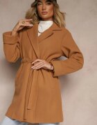 new collection Palton Tip halat Maro cu cordon și o încrețitură decorativă în talie Pittia