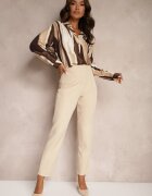 new collection Pantaloni Bej deschis Cigaretă Talie înaltă Molfi