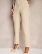 new collection Pantaloni Bej deschis Cigaretă Talie înaltă Molfi