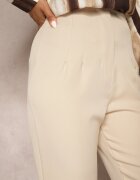 new collection Pantaloni Bej deschis Cigaretă Talie înaltă Molfi