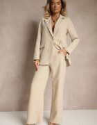 new collection Pantaloni de costum bej High Waist Viviorea