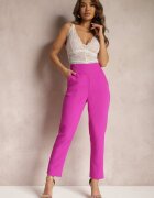 new collection Pantaloni Fucsia din material Regular Pivolia