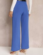 new collection Pantaloni Largi Bleumarin cu Talie Înaltă și Curea cu Cataramă Decorativă Lilura