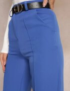 new collection Pantaloni Largi Bleumarin cu Talie Înaltă și Curea cu Cataramă Decorativă Lilura