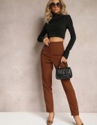 new collection Pantaloni maro închis țigareta talie înaltă Molfi
