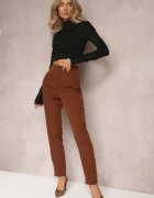 new collection Pantaloni maro închis țigareta talie înaltă Molfi