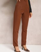 new collection Pantaloni maro închis țigareta talie înaltă Molfi