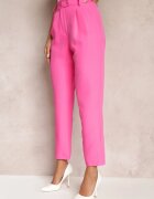 new collection Pantaloni Roz țigaretă cu nasturi și elastic în talie Gelarine