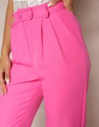 new collection Pantaloni Roz țigaretă cu nasturi și elastic în talie Gelarine