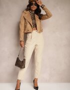 new collection Pantaloni țigaretă Bej Zalko