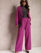 new collection Pantaloni Violet Largi în Stil Elegant Hanessame