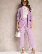 new collection Pantaloni Violet țigaretă cu Nasturi și Talie Elastică Gelarine