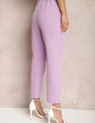 new collection Pantaloni Violet țigaretă cu Nasturi și Talie Elastică Gelarine