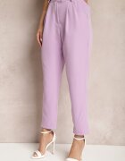 new collection Pantaloni Violet țigaretă cu Nasturi și Talie Elastică Gelarine