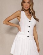 new collection Rochie Albă Partea de jos Cloș Partea de sus Stil vestă Evinorae