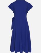 new collection Rochie Albastră Petrecută cu Fusta Cloș și Legătură Decorativă Dannola