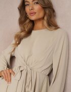 new collection Rochie Bej deschis Evazată cu elastic în talie Thelo