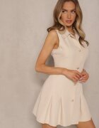 new collection Rochie Cămașă Bej Decorată cu Nasturi Rediure