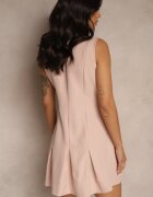 new collection Rochie cămașă Roz alb Decorată cu nasturi Rediure