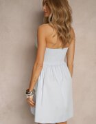new collection Rochie Evazată Albastru deschis din Bumbac cu prindere halteră Kolanora