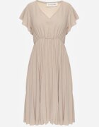 new collection Rochie Evazată Bej cu pliuri și decolteu în V Rissari