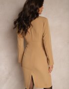 new collection Rochie Maro Petrecută cu umeri întăriți Legată în talie cu crăpătură Werisya