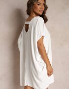 new collection Rochie Mini Albă cu mâneci liliac și decolteu rotund Maglia