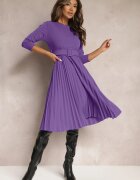 new collection Rochie Mov închis Plisată cu curea Valfe